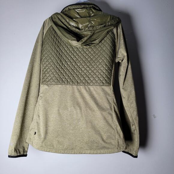 Burton Green Quilted Hooded Jacket Womens M Zip Front Outdoor Coat Gorpcore - Picture 2 of 12